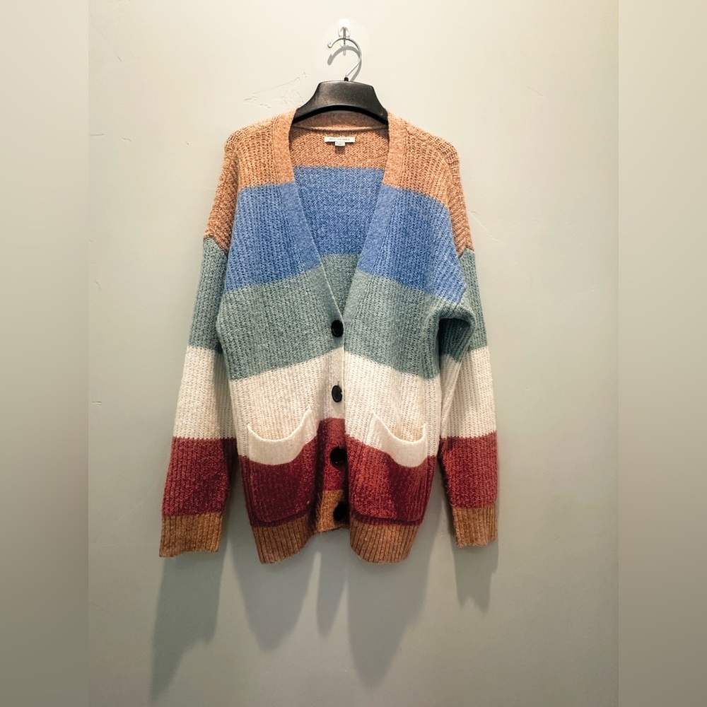 American Eagle Multi Color Oversized Cardigan XS